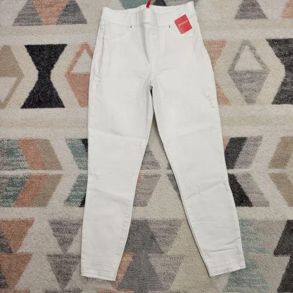 Spanx Distressed Skinny Jean White size Medium NEW - Picture 2 of 10